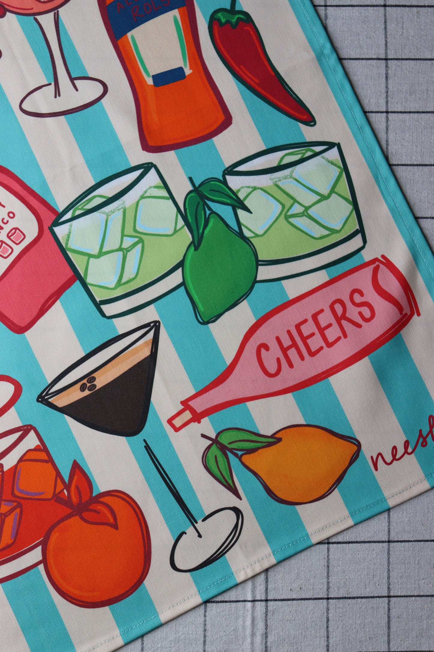 Cocktails Tea Towel