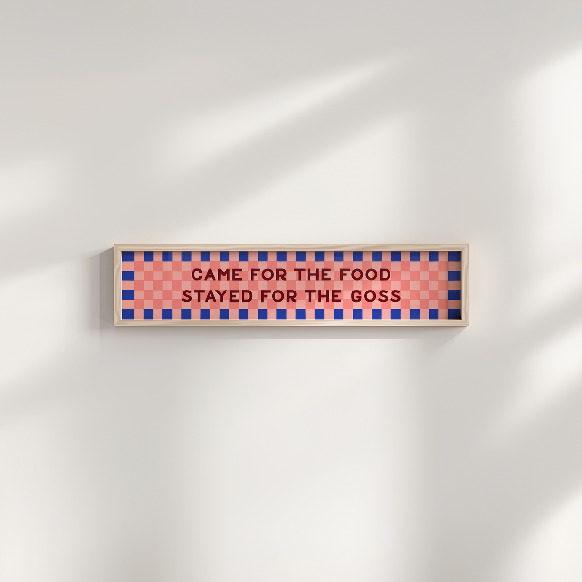 Came for the Food Stayed for the Goss Framed Print