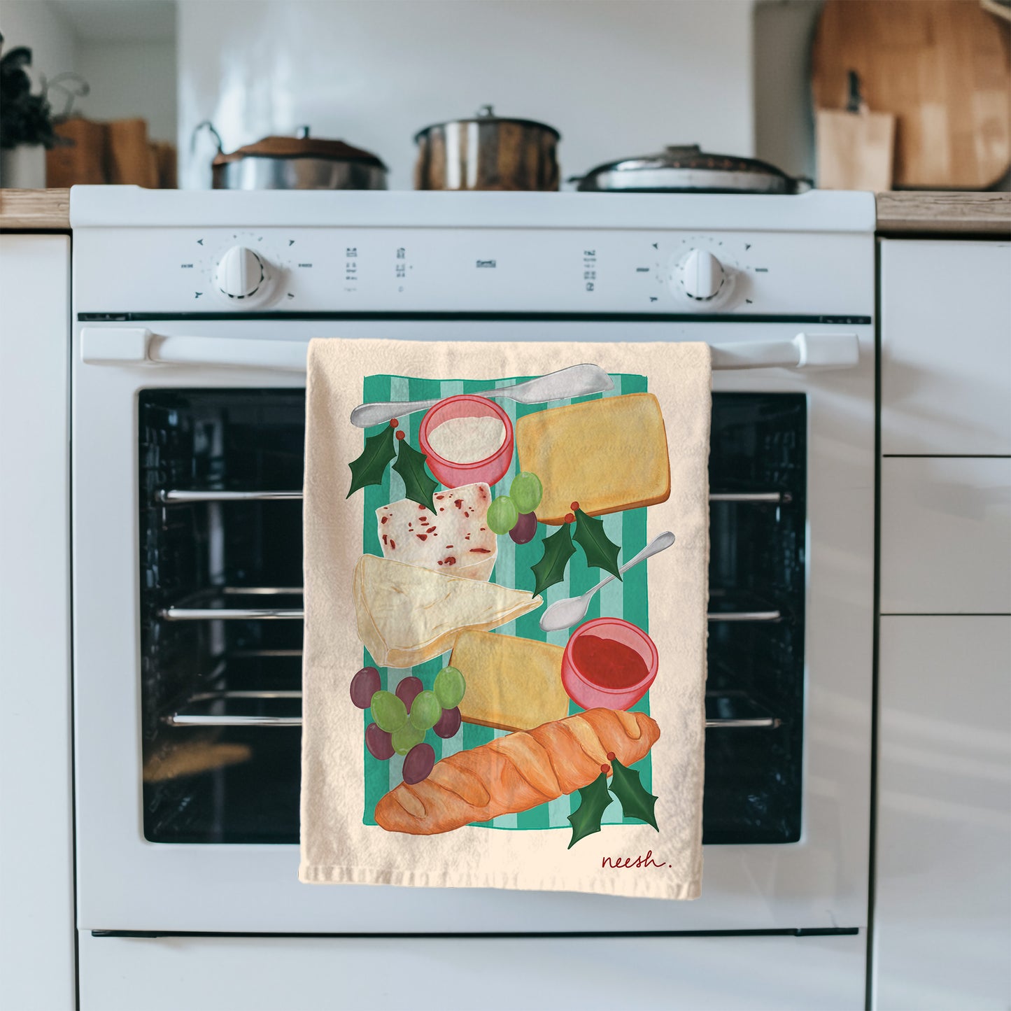 Christmas Cheeseboard Tea Towel