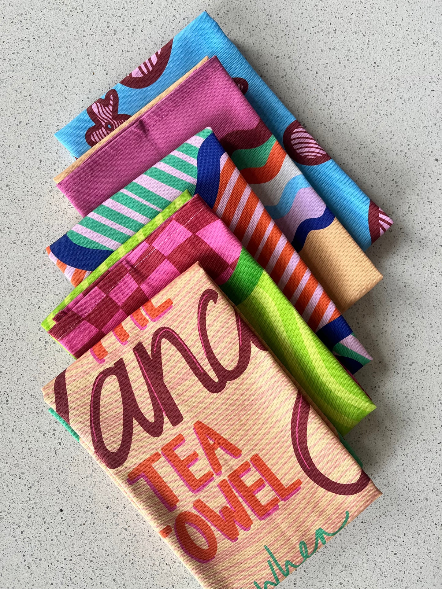 Retro Wiggle Tea Towel