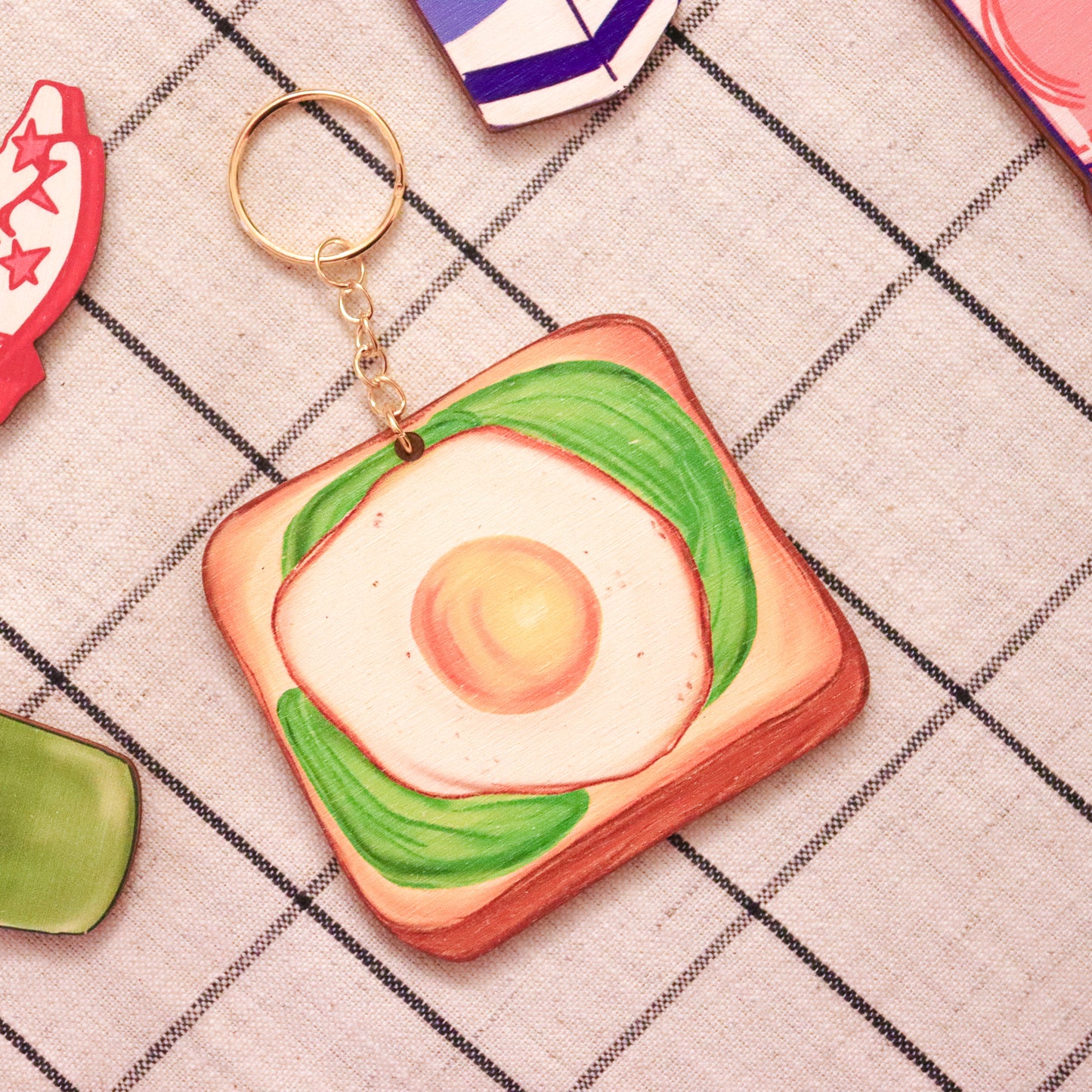 Eggs and Avocado Keyring