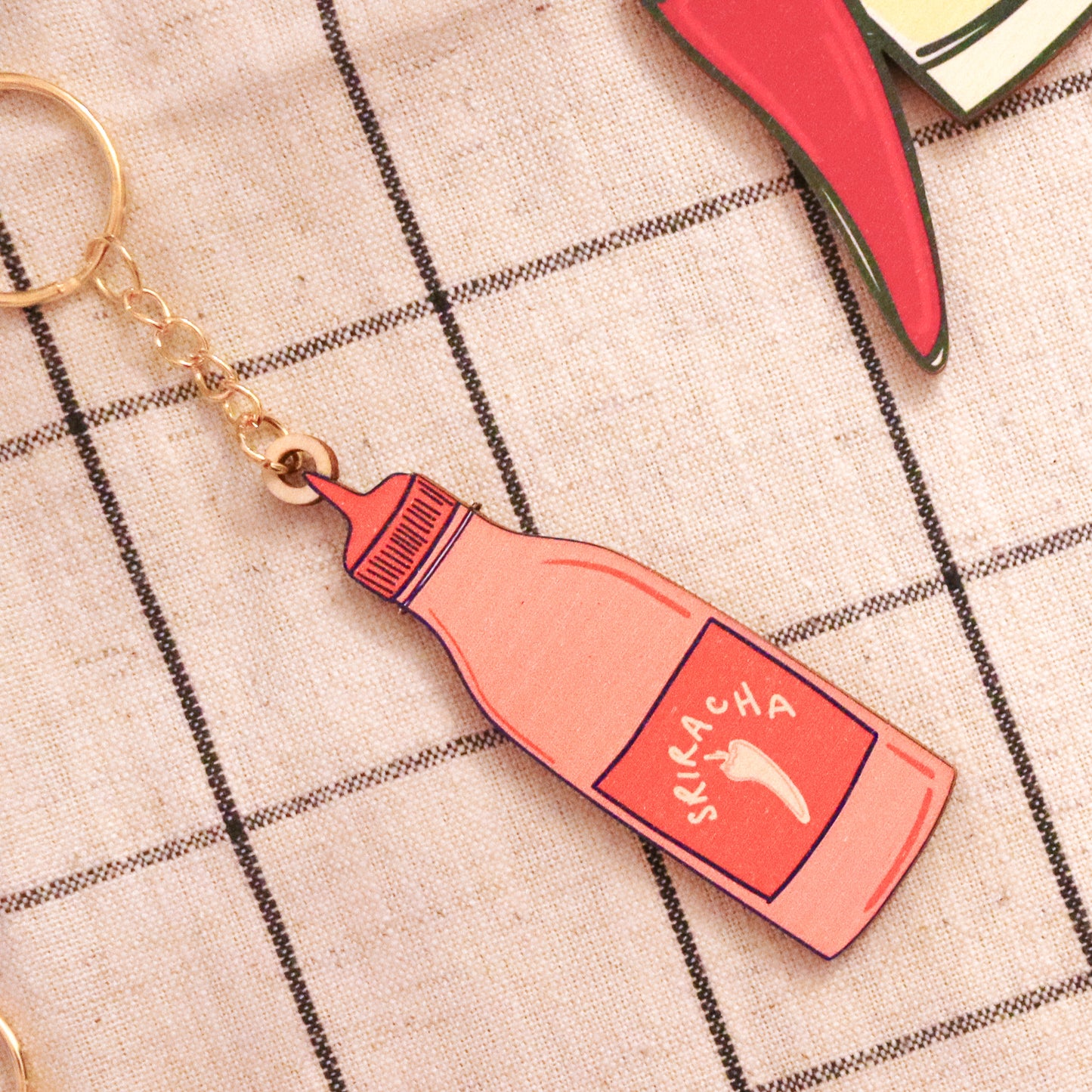 Sriracha Keyring