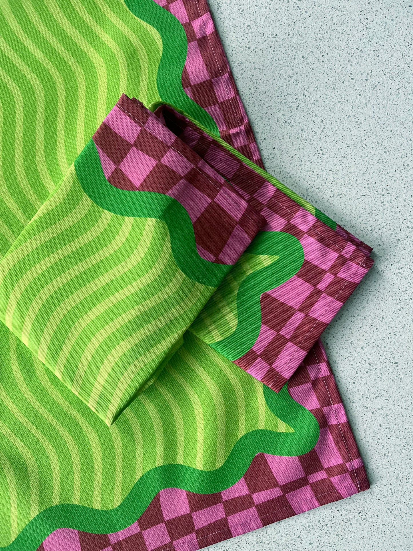 Retro Wiggle Tea Towel