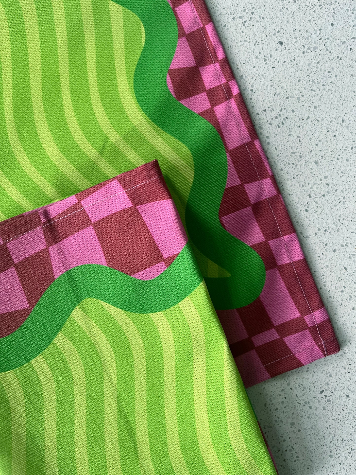 Retro Wiggle Tea Towel