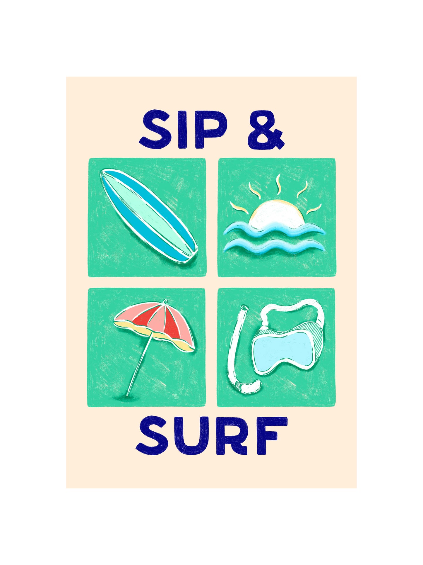 Sip and Surf Print