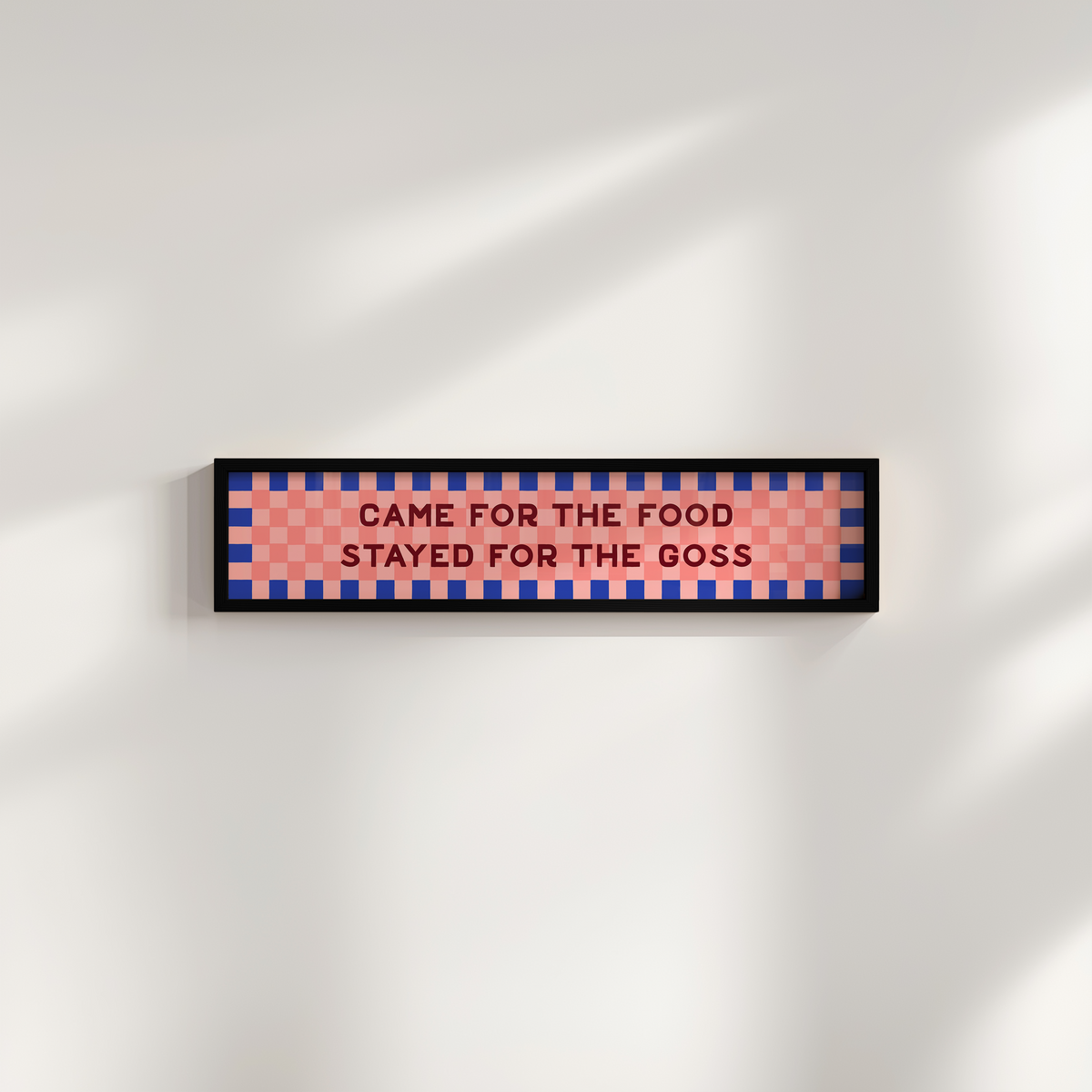 Came for the Food Stayed for the Goss Framed Print