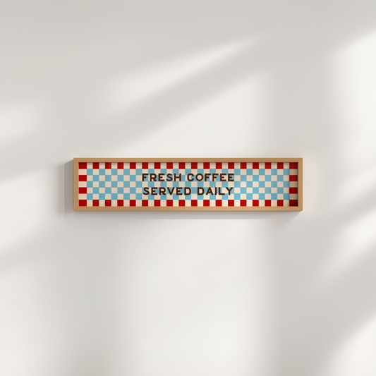 Fresh Coffee Served Daily Framed Print