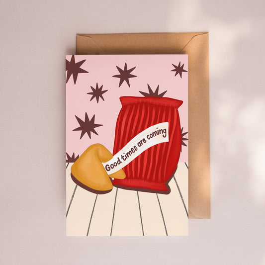 Good Luck Fortune Cookie Card