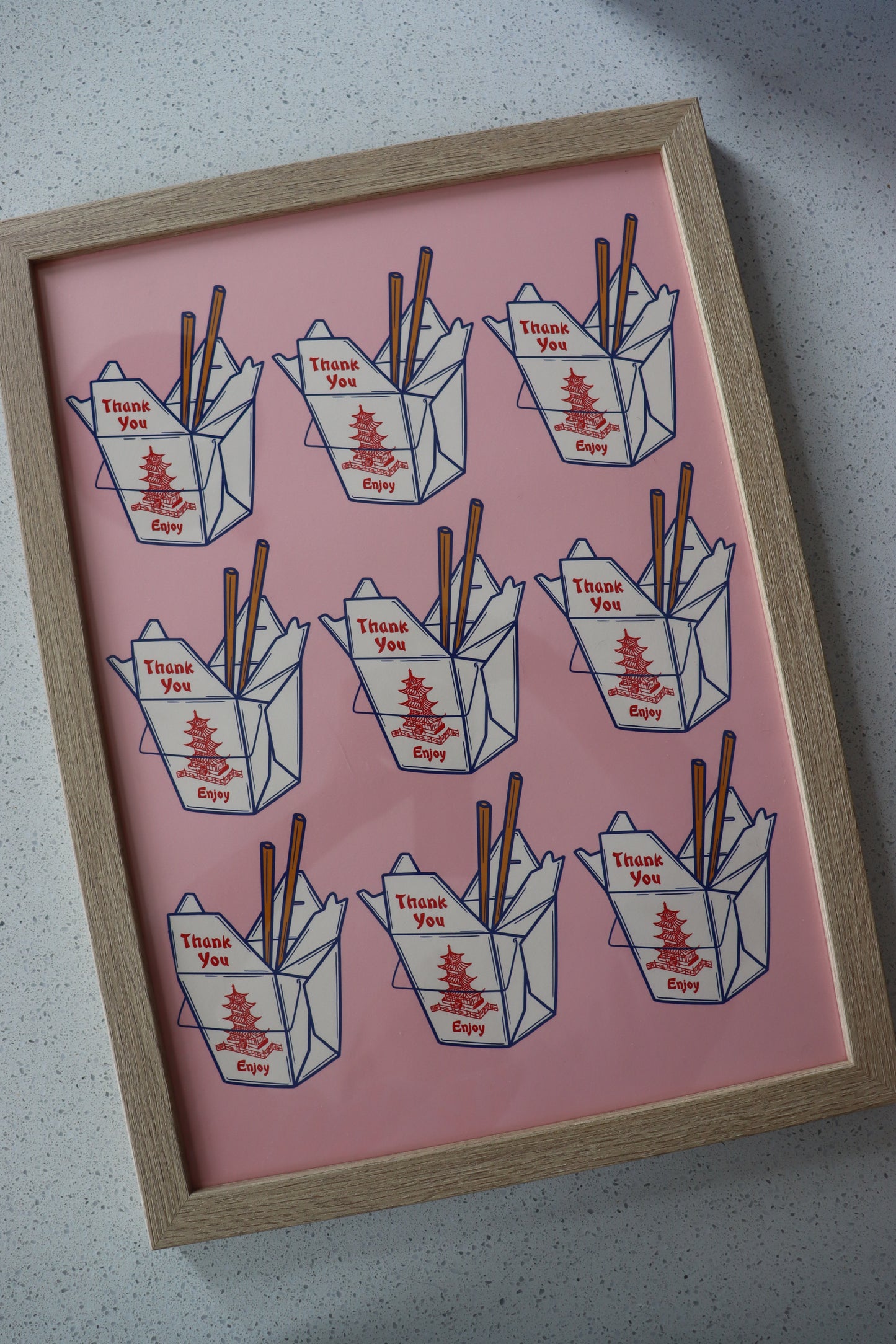 A3 Wood Framed Takeaway Nights