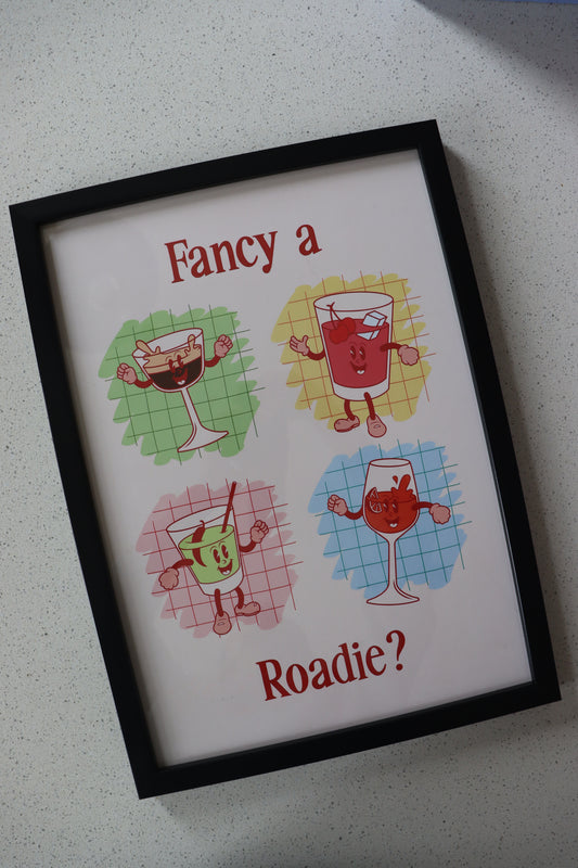 A3 Black Framed Fancy a Roadie
