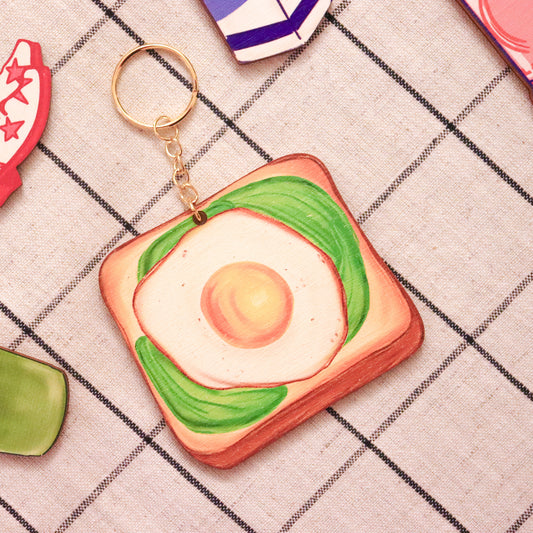 Eggs and Avocado Keyring