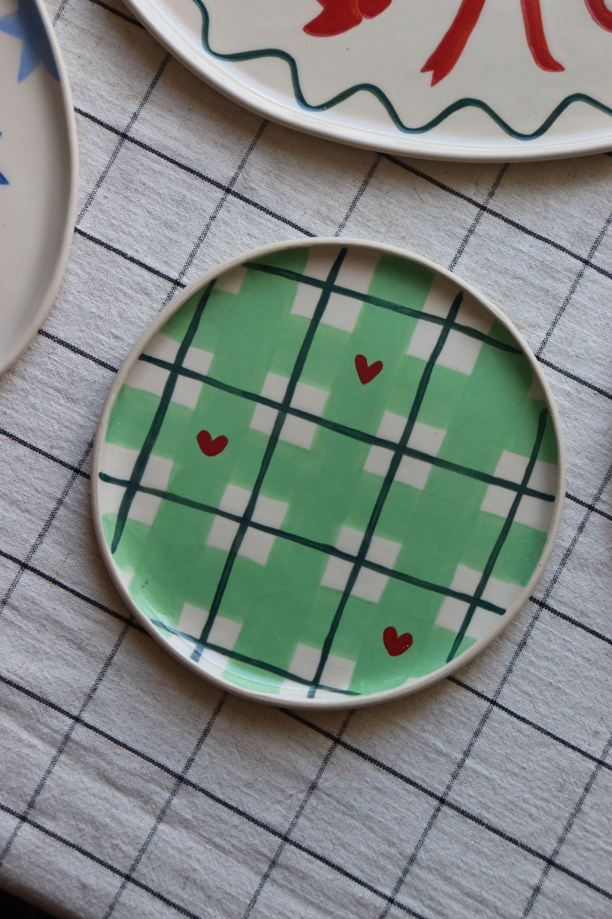 Gingham Heart Side Plate