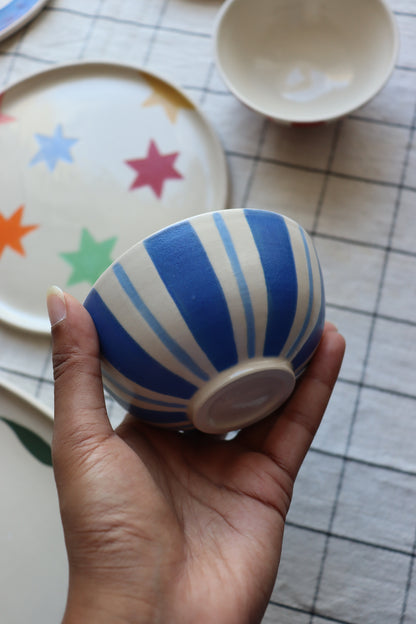 Blue Stripe Snack Bowl