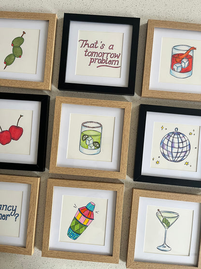 Cherry Square Framed Original Artwork