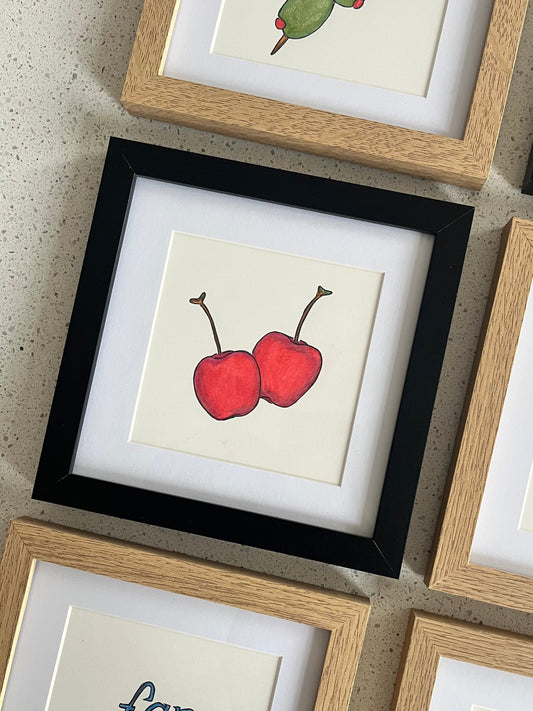 Cherry Square Framed Original Artwork