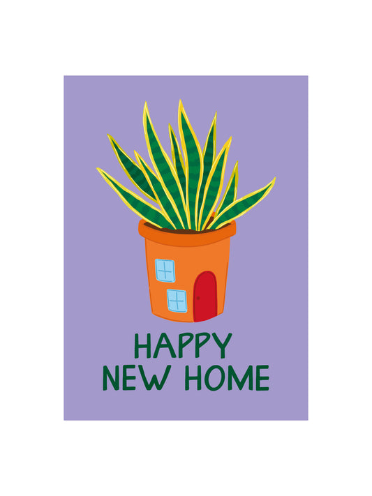 Happy New Home Plant Pot Card