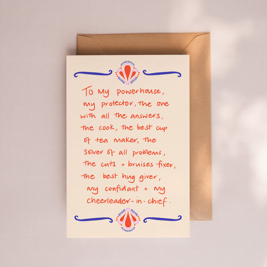 Notes to Mum Card