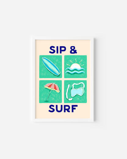 Sip and Surf Print