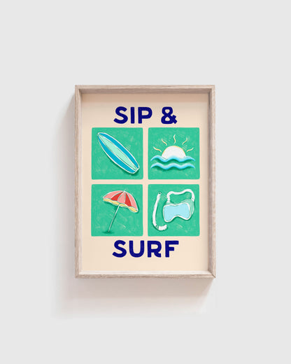 Sip and Surf Print