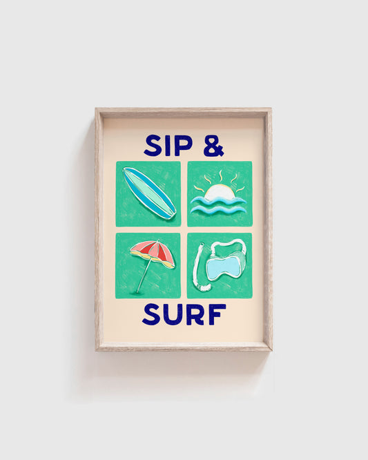Sip and Surf Print