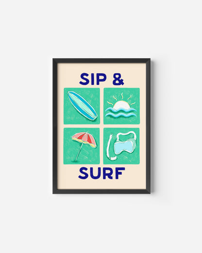 Sip and Surf Print